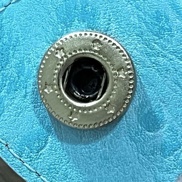 Elaine Turner Turquoise Ostrich Embossed Card Holder Organizer Wallet Booklet - Picture 12 of 13